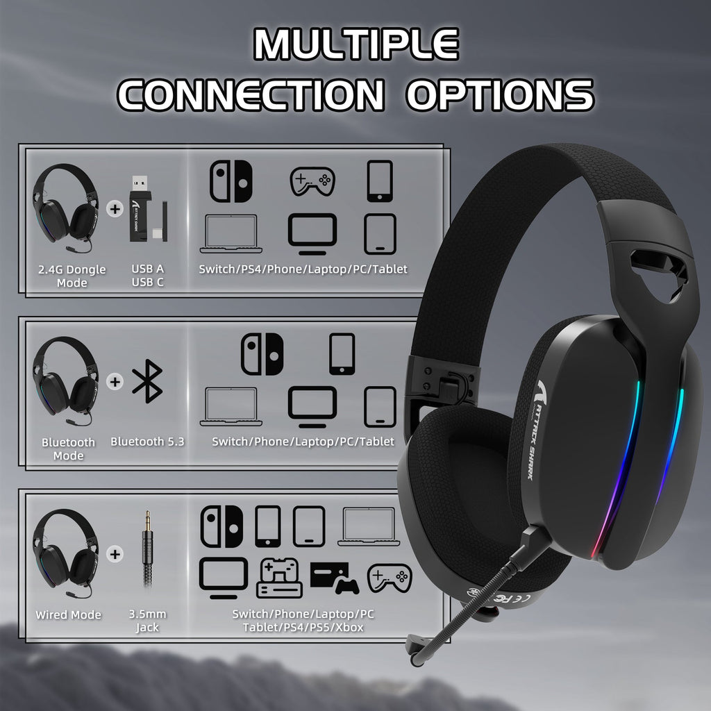 ATTACK SHARK Wireless Gaming Headset