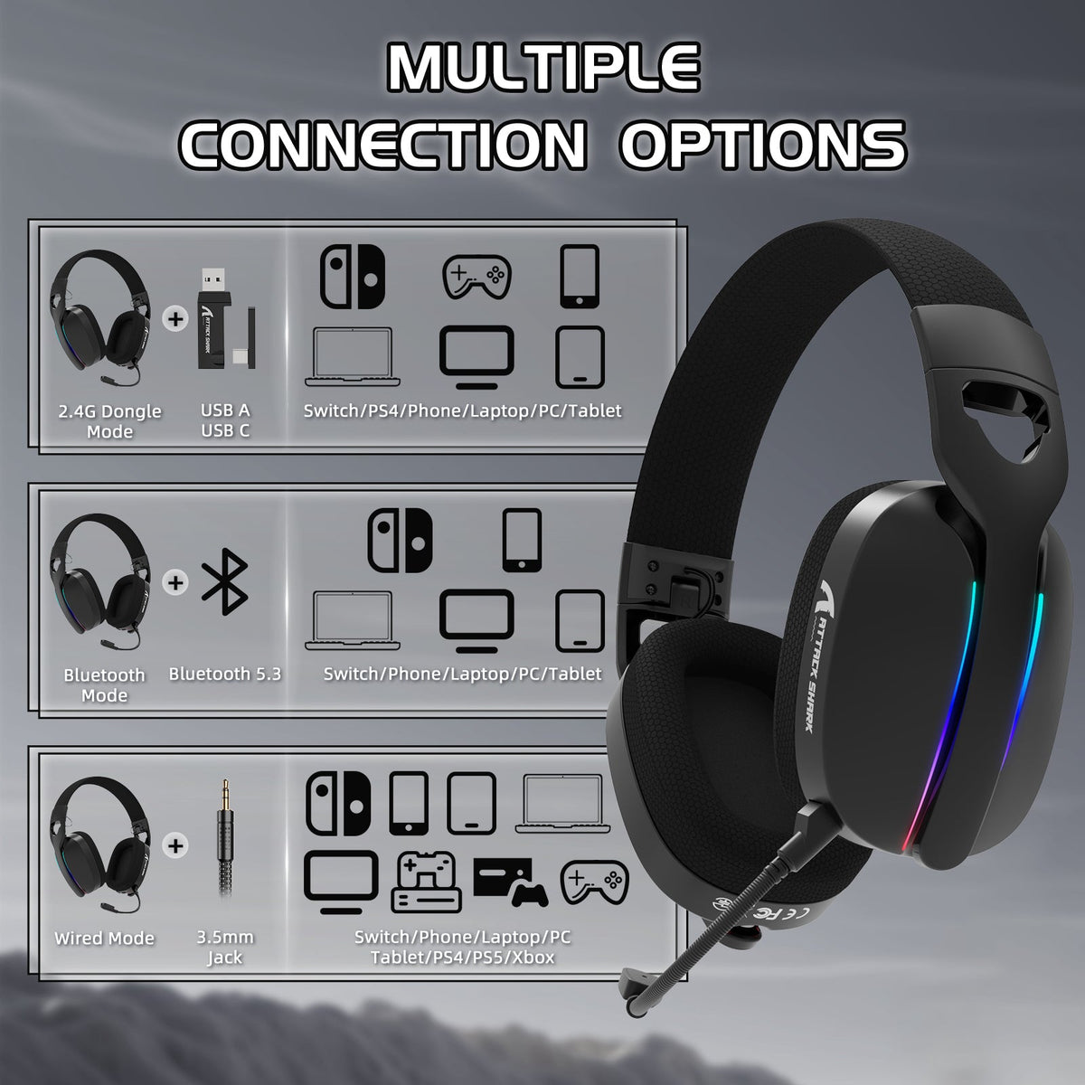 ATTACK SHARK Wireless Gaming Headset