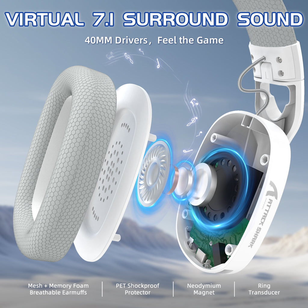 ATTACK SHARK Wireless Gaming Headset