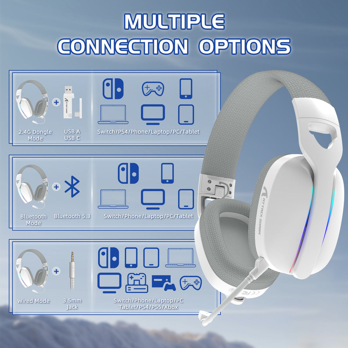 ATTACK SHARK Wireless Gaming Headset