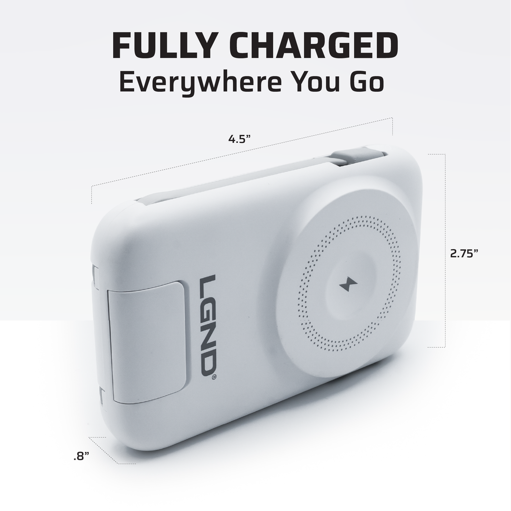 Tidalwave 10,000mAh Magnetic Power Bank with Built-In Cables