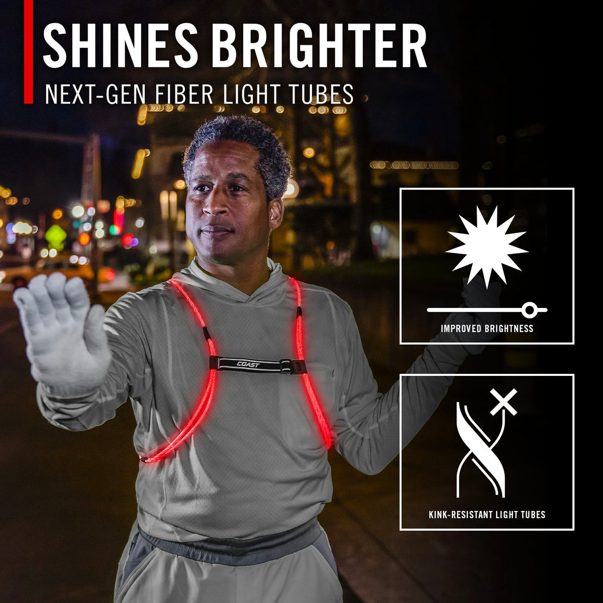 COAST Products Rechargeable Lighted Safety Vest