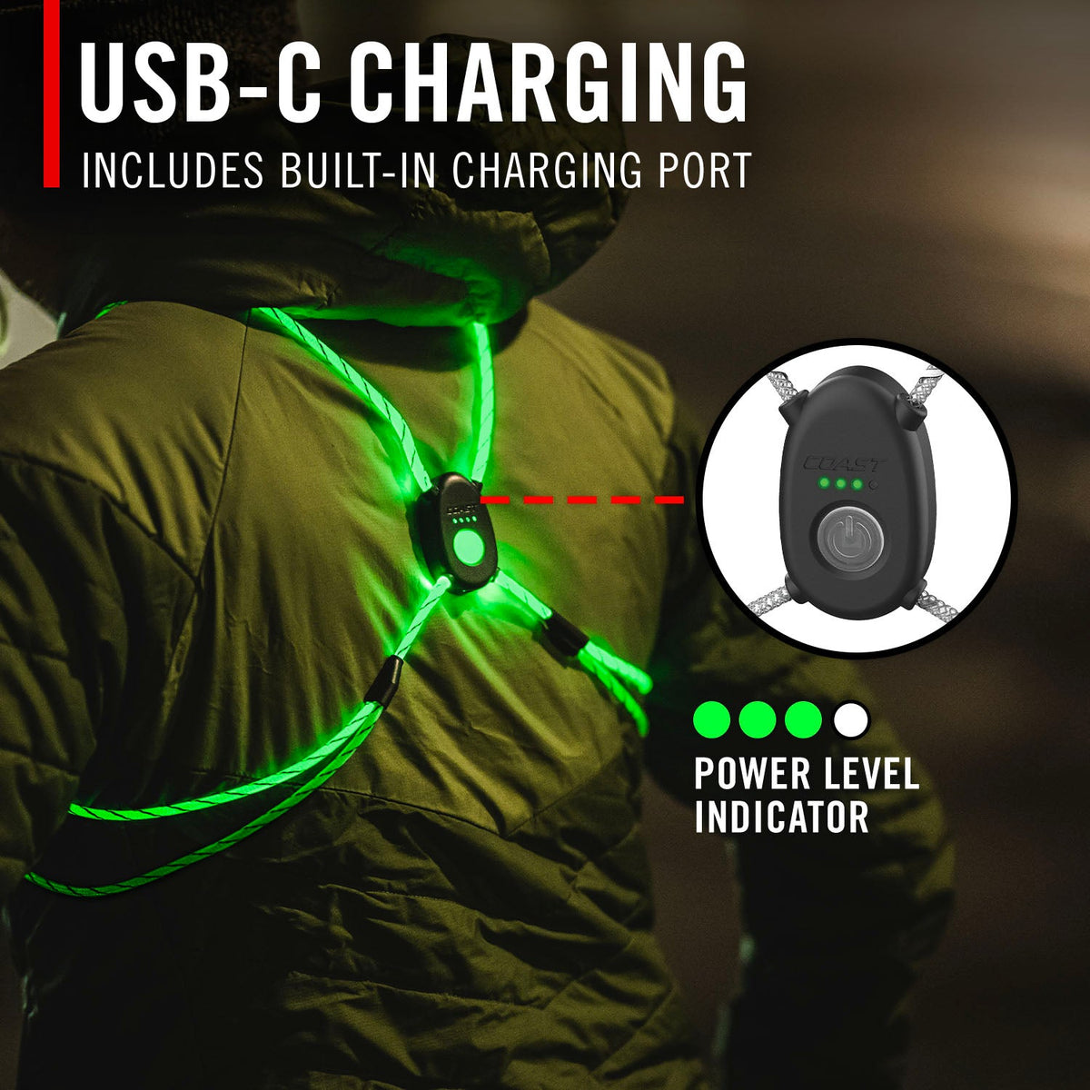 COAST Products Rechargeable Lighted Safety Vest