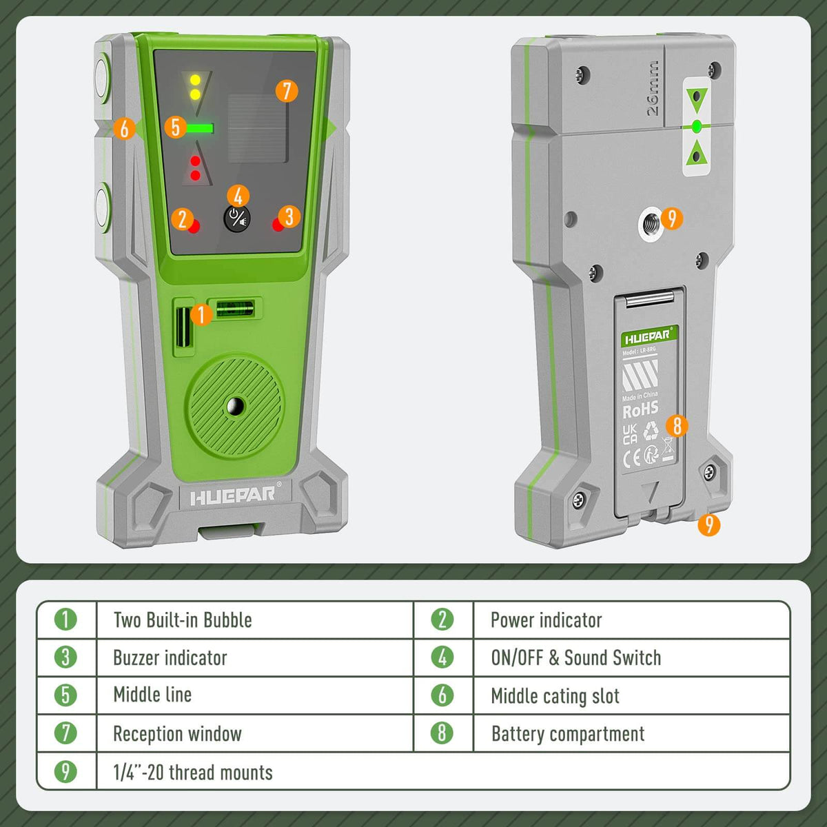 Huepar Line Laser Receiver