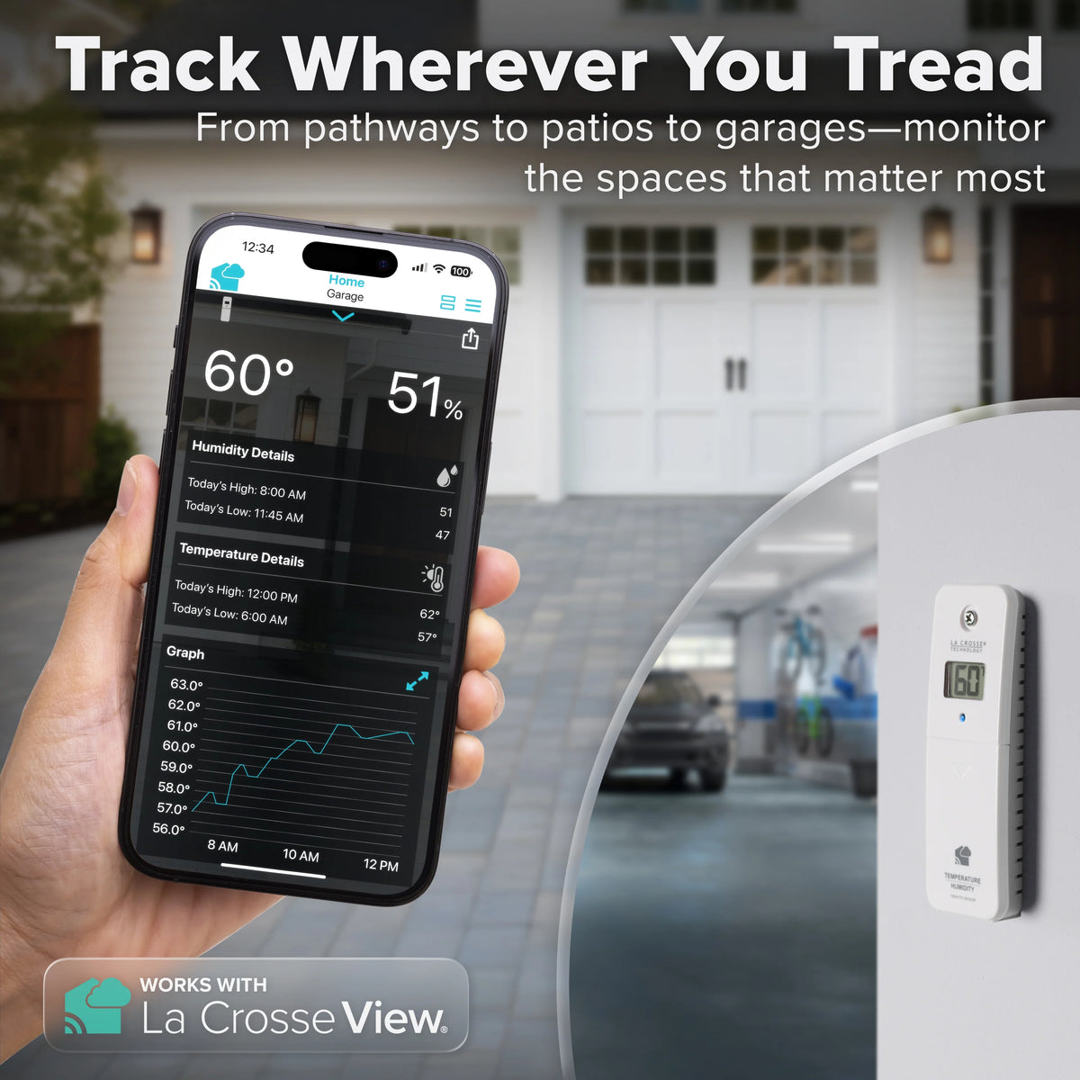 La Crosse Technology Wireless Temperature and Humidity Sensor