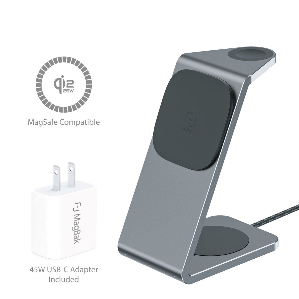 MagBak 3-in-1 Magnetic Wireless Charger