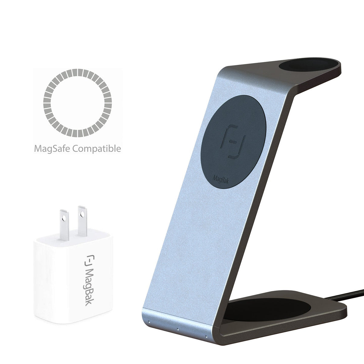 MagBak 3-in-1 Magnetic Wireless Charger