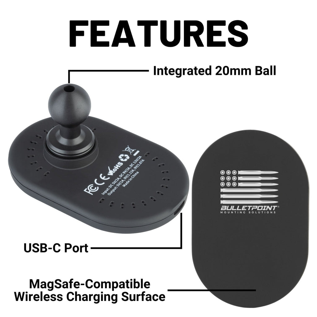Bulletpoint Mounting Solutions Magnetic Wireless Car Phone Charger