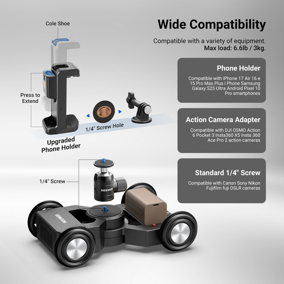 neewer.com Motorized Camera Dolly