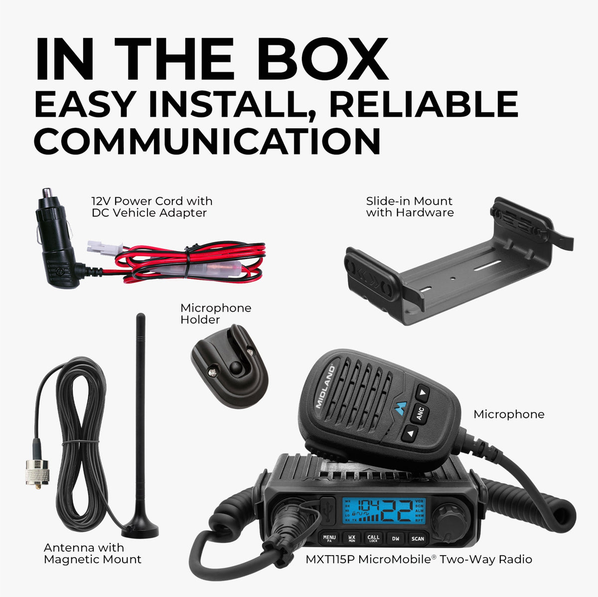 Midland Radio Vehicle GMRS Radio Kit