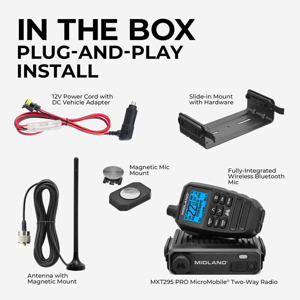Midland Radio Vehicle GMRS Two-Way Radio Kit