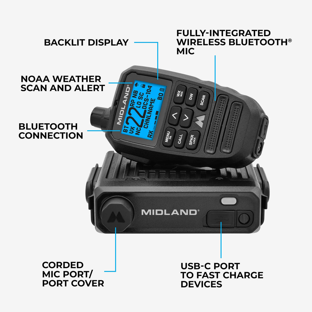 Midland Radio Vehicle GMRS Two-Way Radio Kit