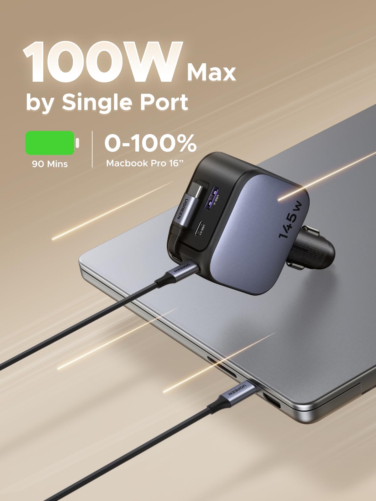 UGREEN US Retractable USB Car Charger