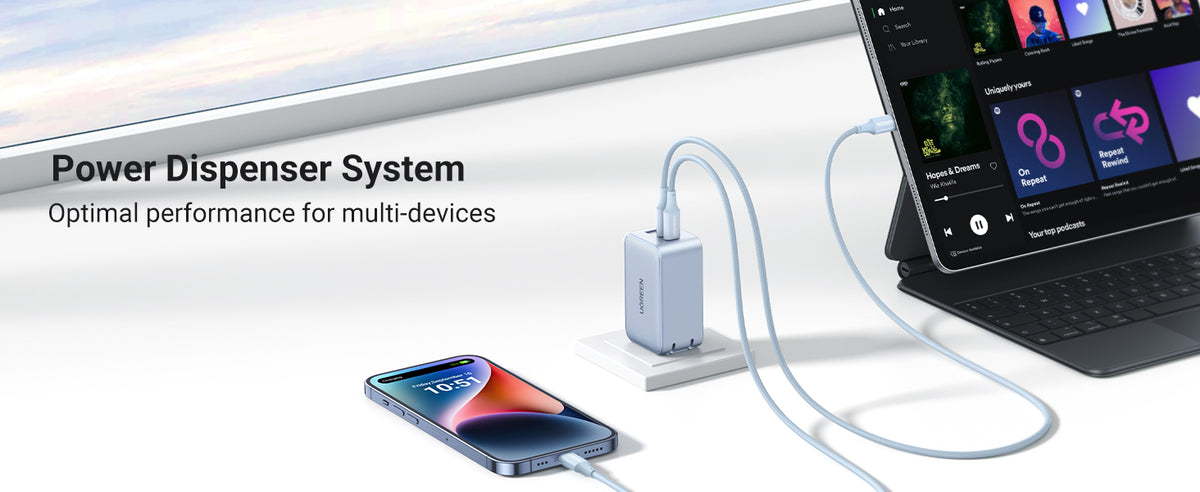 UGREEN GaN Wall Charger and Cable Bundle