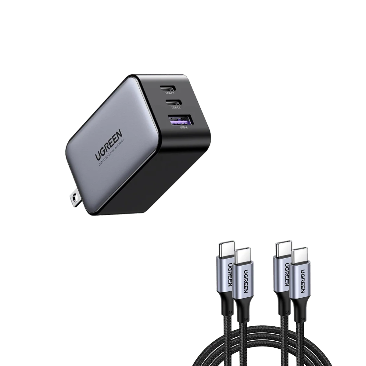 UGREEN GaN Wall Charger and Cable Bundle