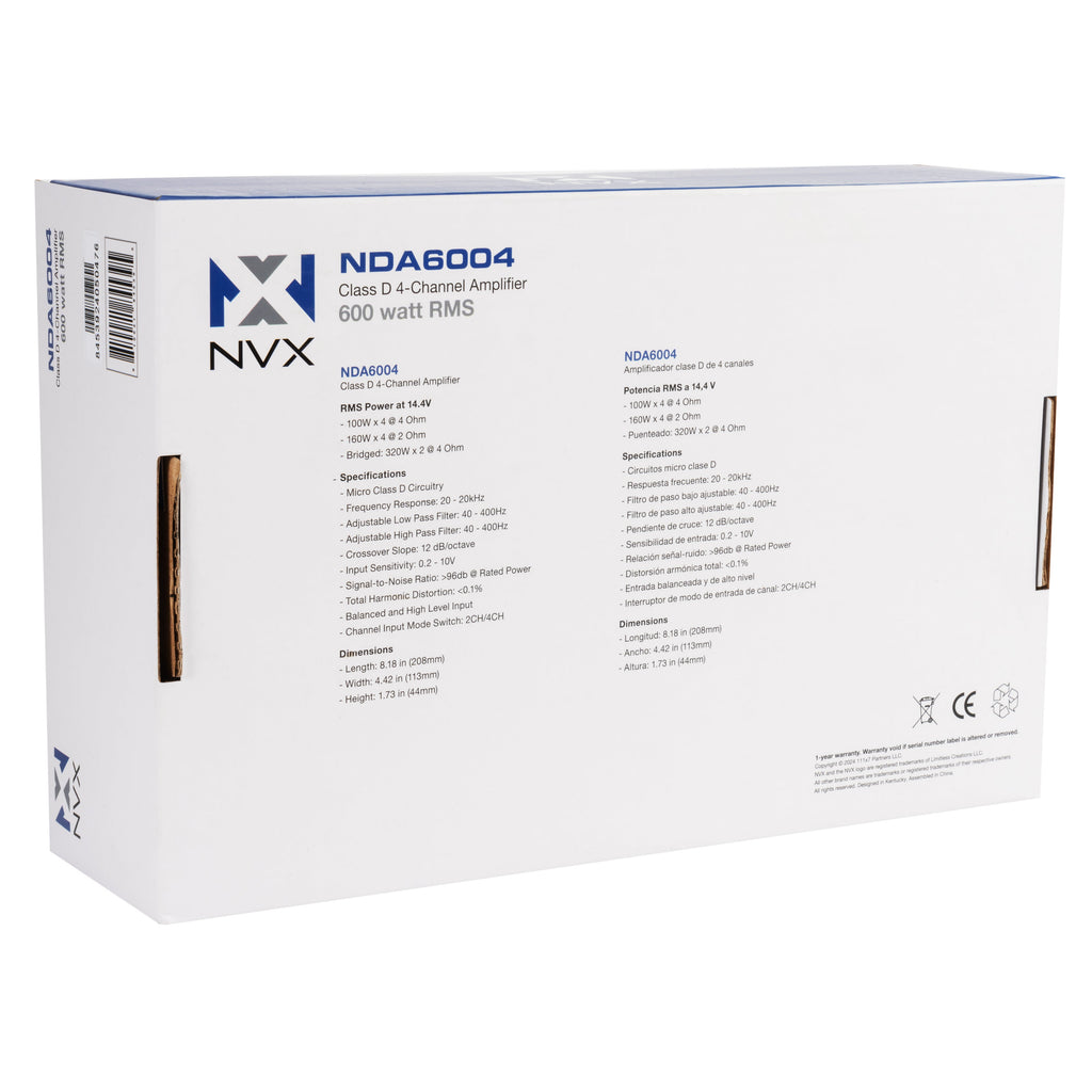 NVX 4-Channel Car Audio Amplifier