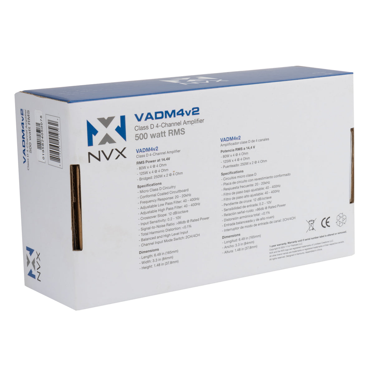 NVX 4-Channel Marine Car Amplifier