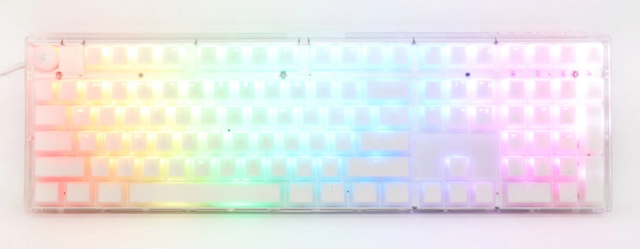 One 3 Aura Clear White Full-Size Mechanical Keyboard with ANSI Layout, RGB, Hot-Swap Sockets and Seven Switch Options