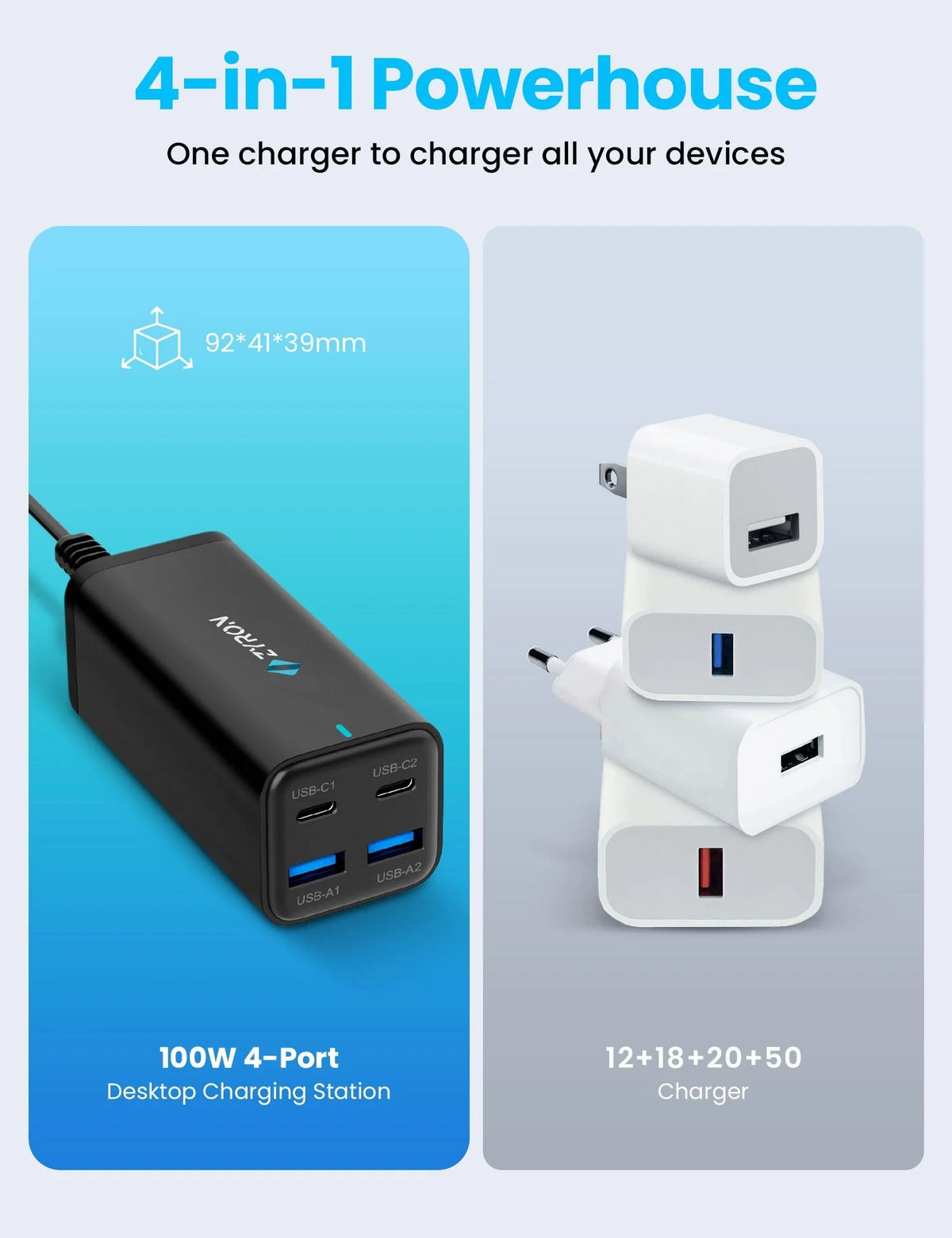 Zyron Tech USB Desktop Charger