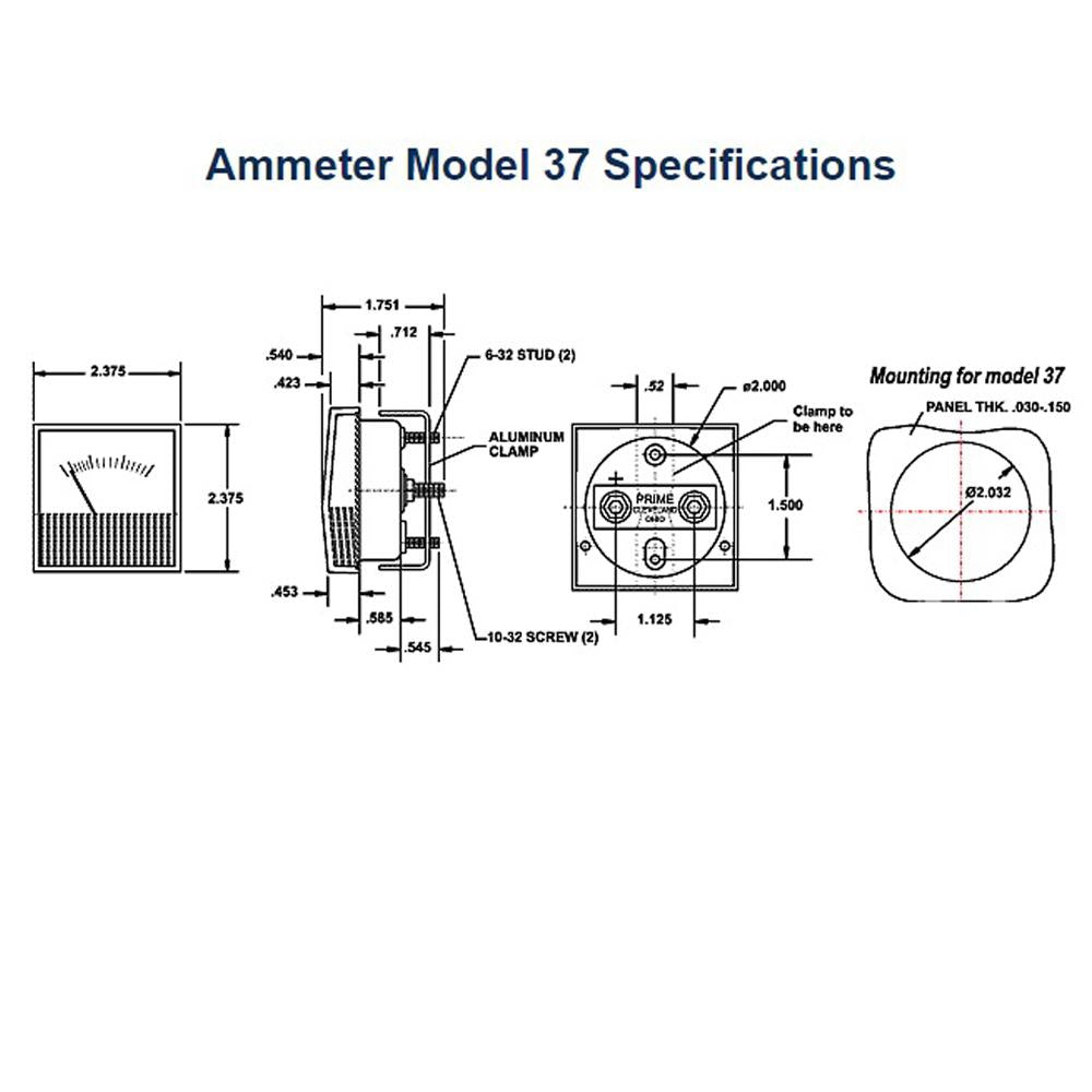 Power Forged® Heavy-Duty DC Panel Ammeter