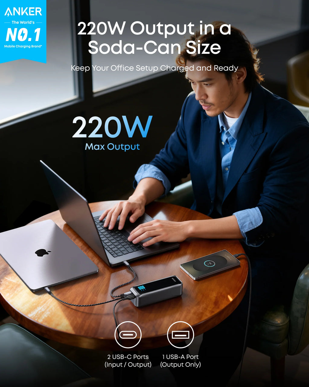 beta-anker-us Three-Port Rechargeable USB Power Bank