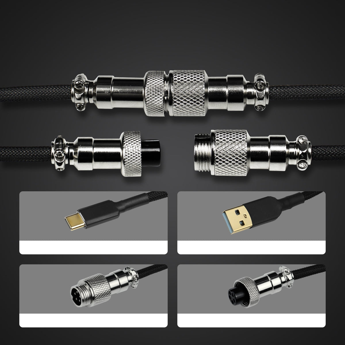 Womier Keyboard Braided Coiled USB-A to USB-C Cable