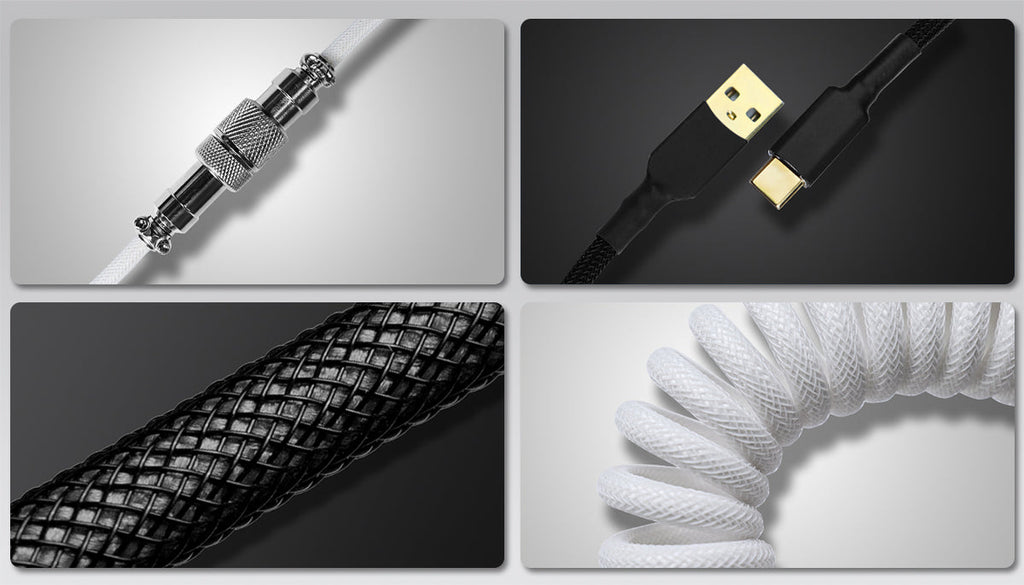 Womier Keyboard Braided Coiled USB-A to USB-C Cable