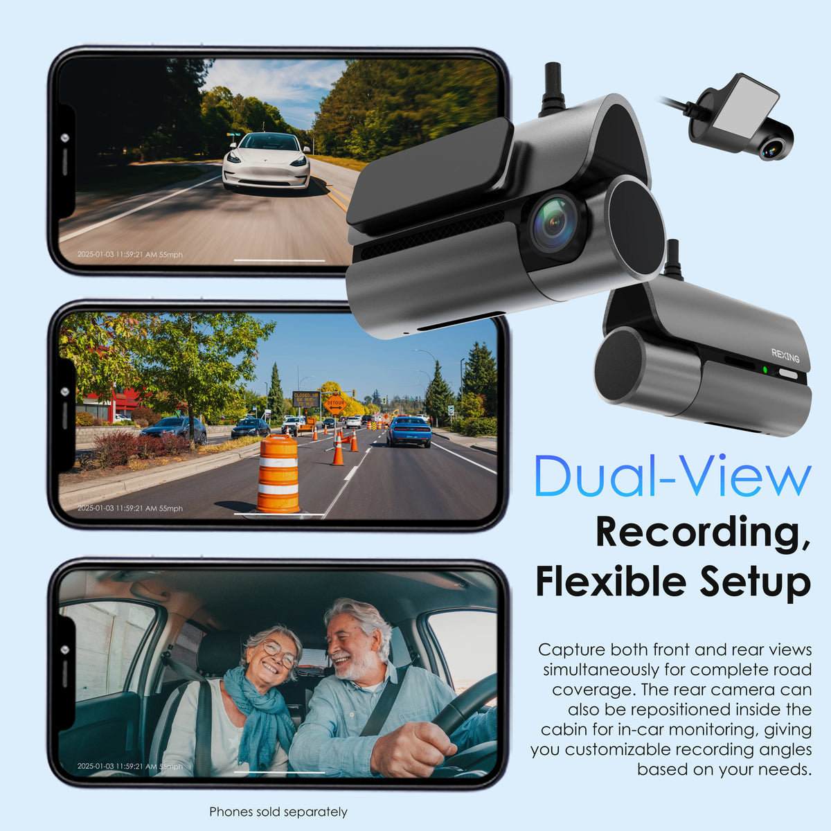 Rexing USA Dual Channel Dash Camera Kit