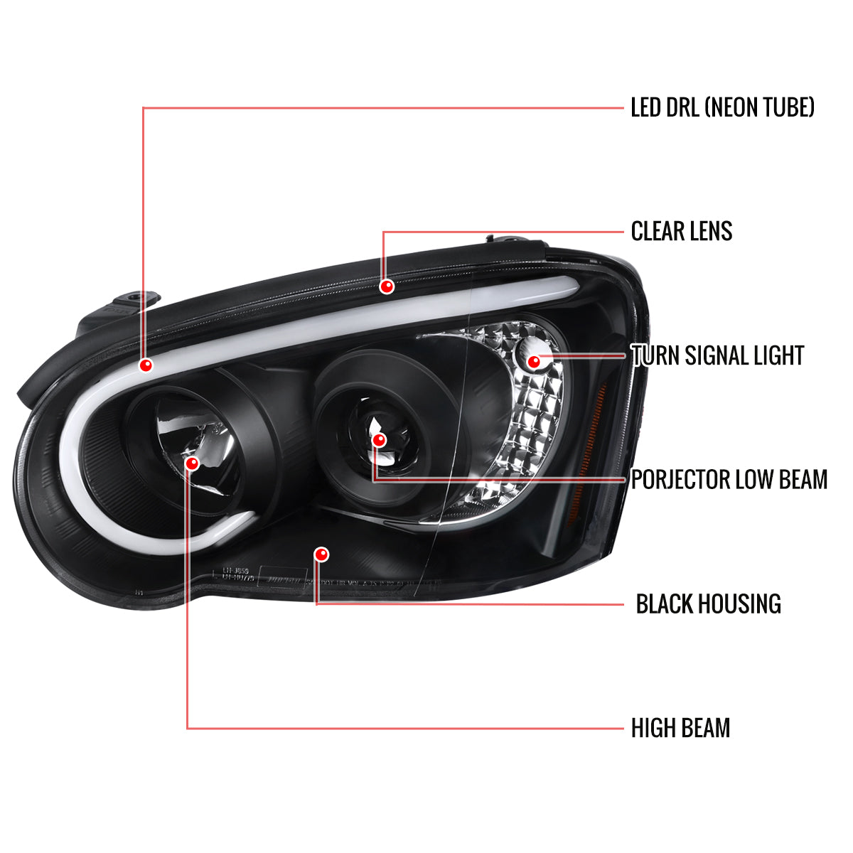 Spec-D Tuning Lighting Projector Headlight Assemblies