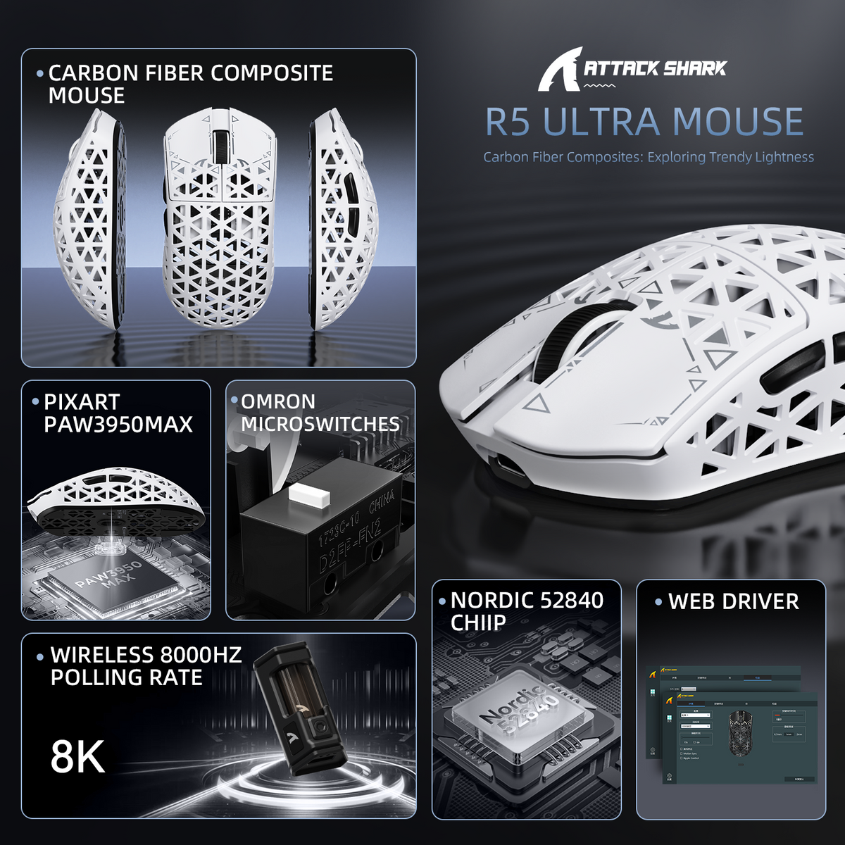 ATTACK SHARK Wireless Gaming Mouse