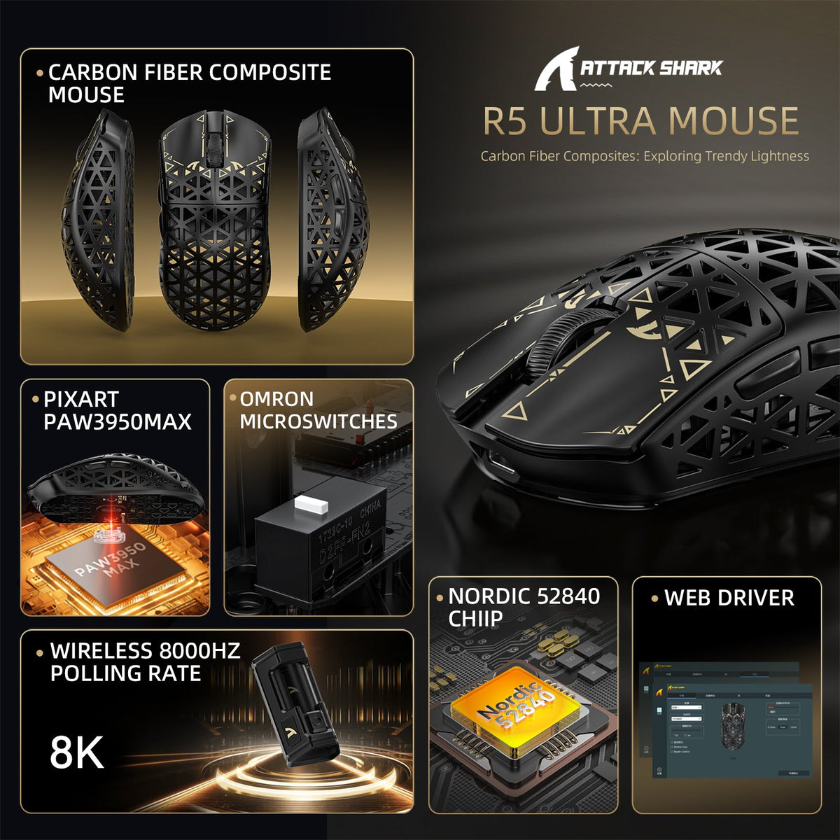 ATTACK SHARK Wireless Gaming Mouse