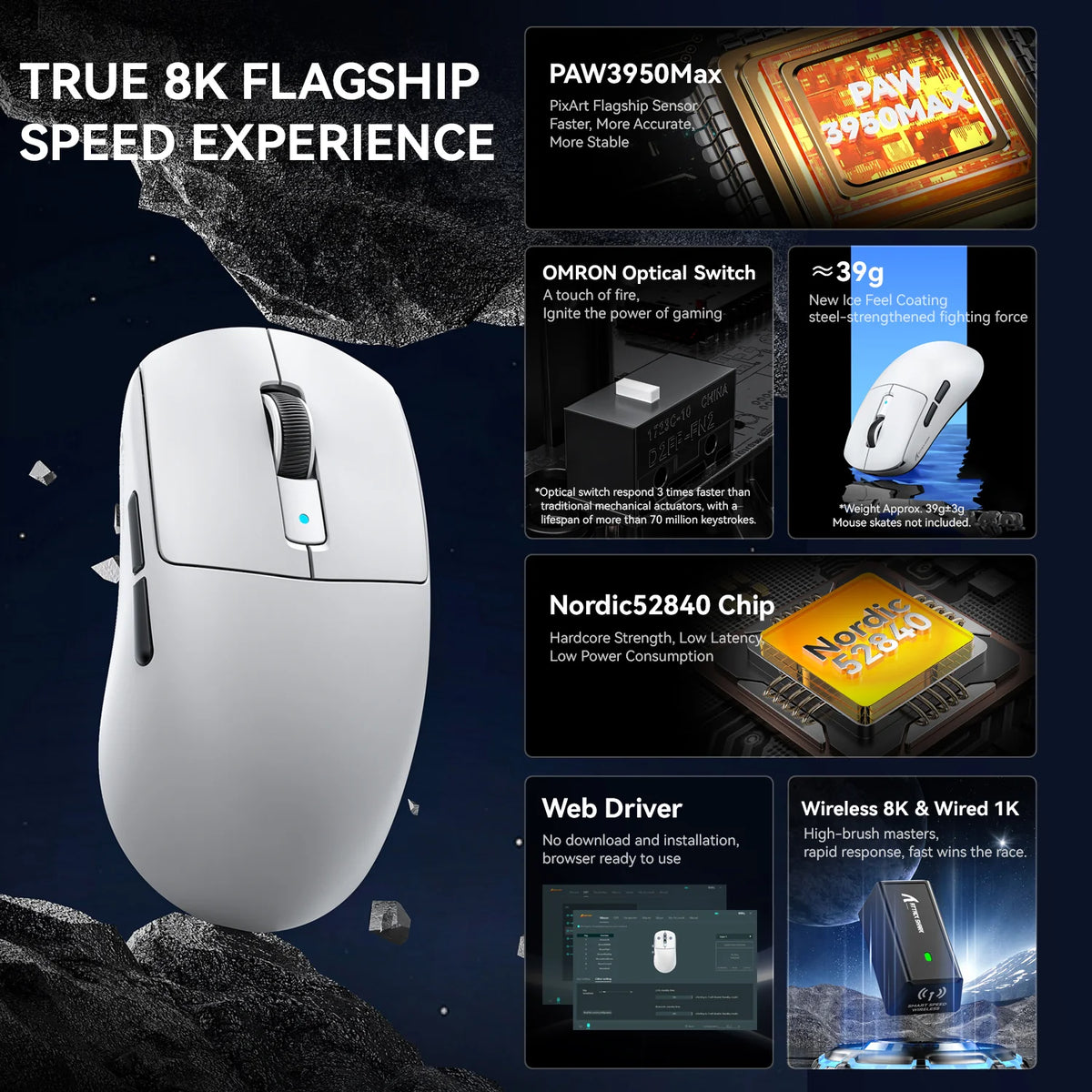 ATTACK SHARK Wireless Gaming Mouse
