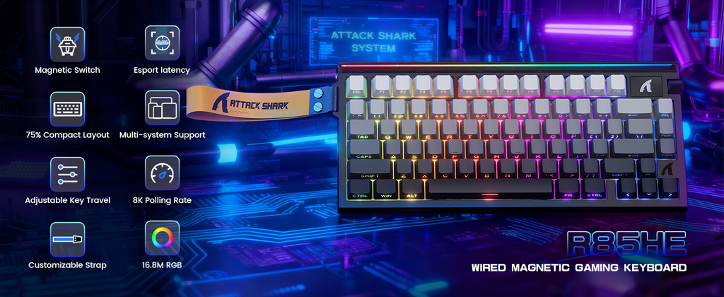 ATTACK SHARK Wired Hall Effect Keyboard