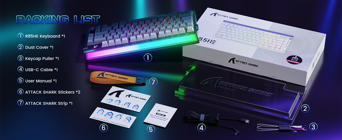 ATTACK SHARK Wired Hall Effect Keyboard