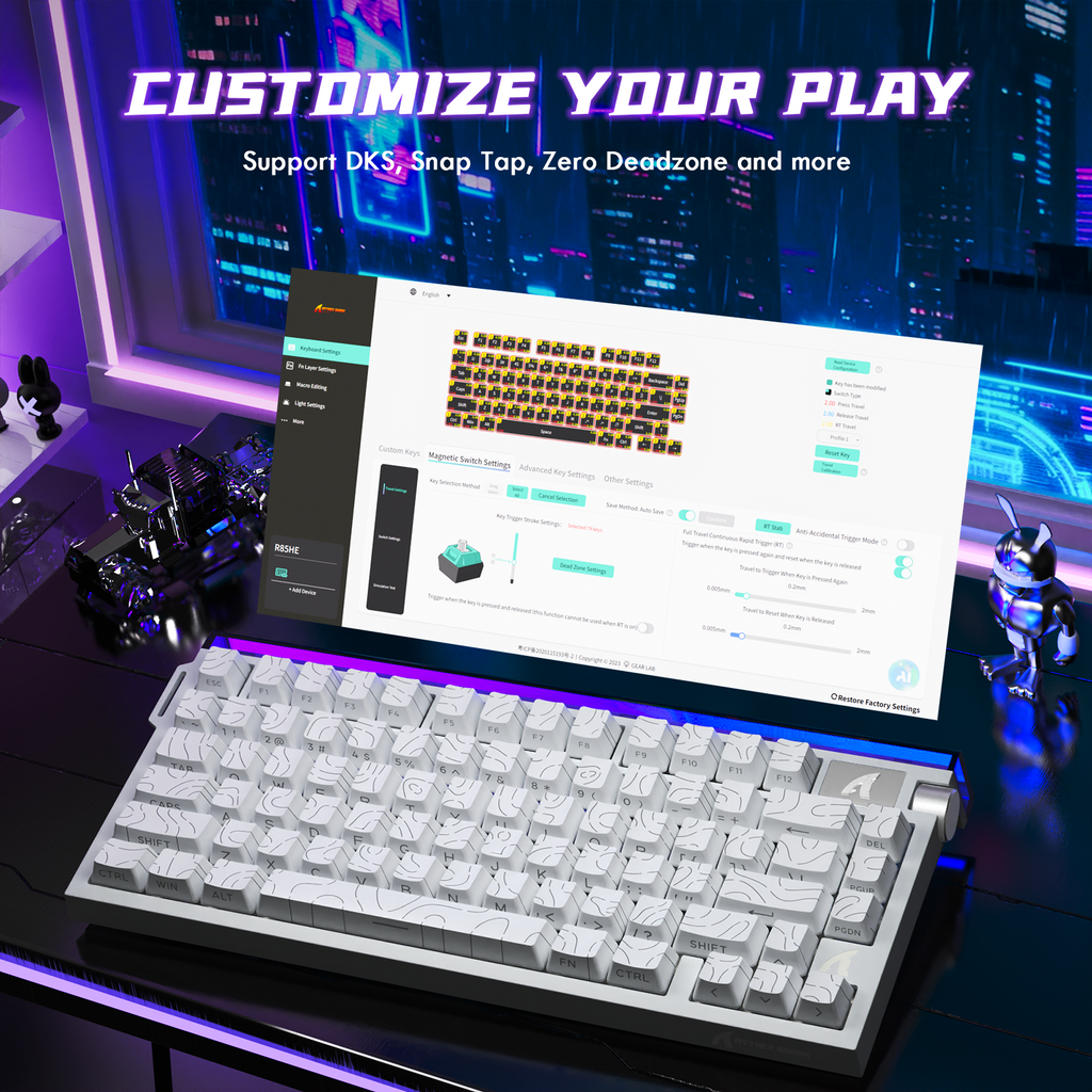 ATTACK SHARK Wired Hall Effect Keyboard