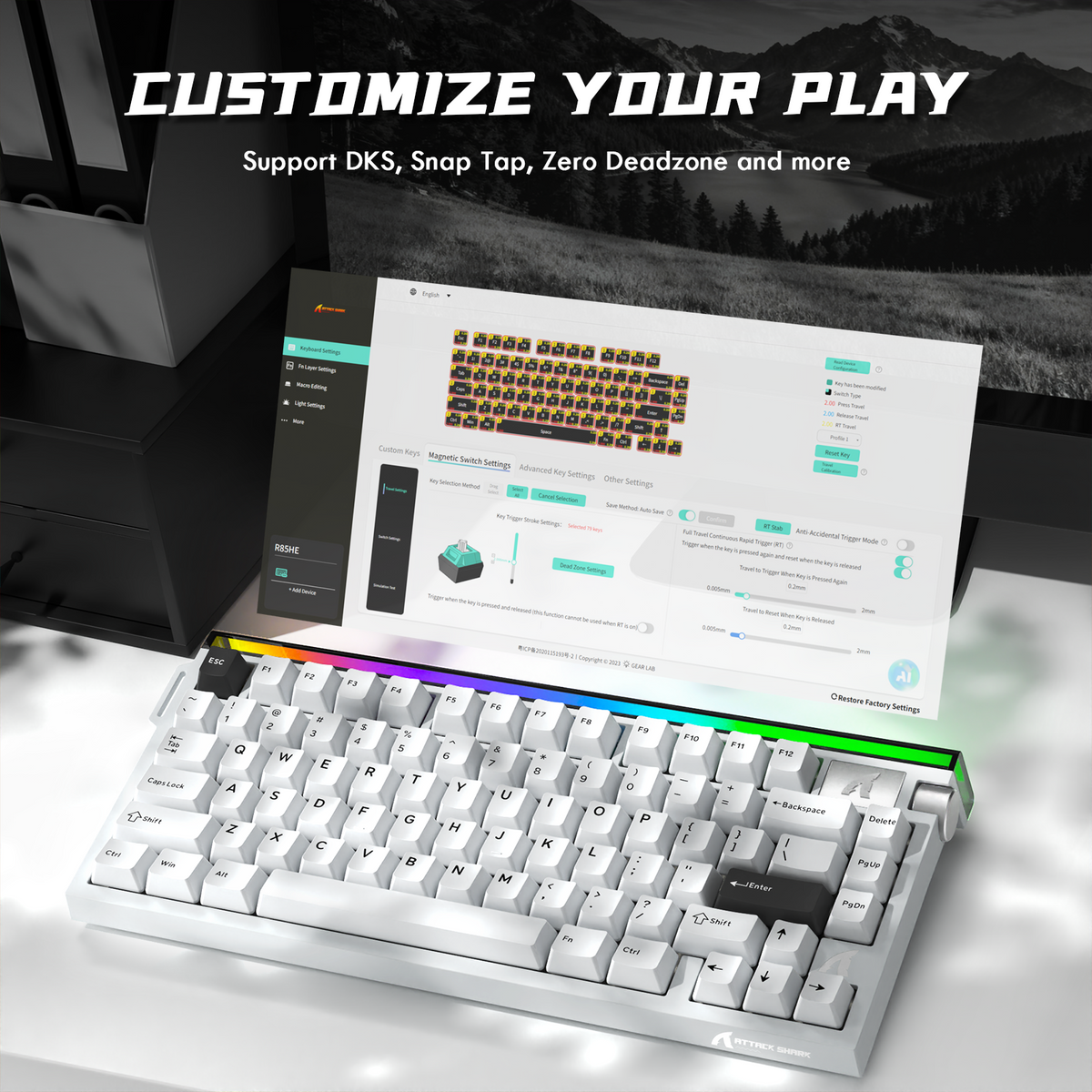 ATTACK SHARK Wired Hall Effect Keyboard
