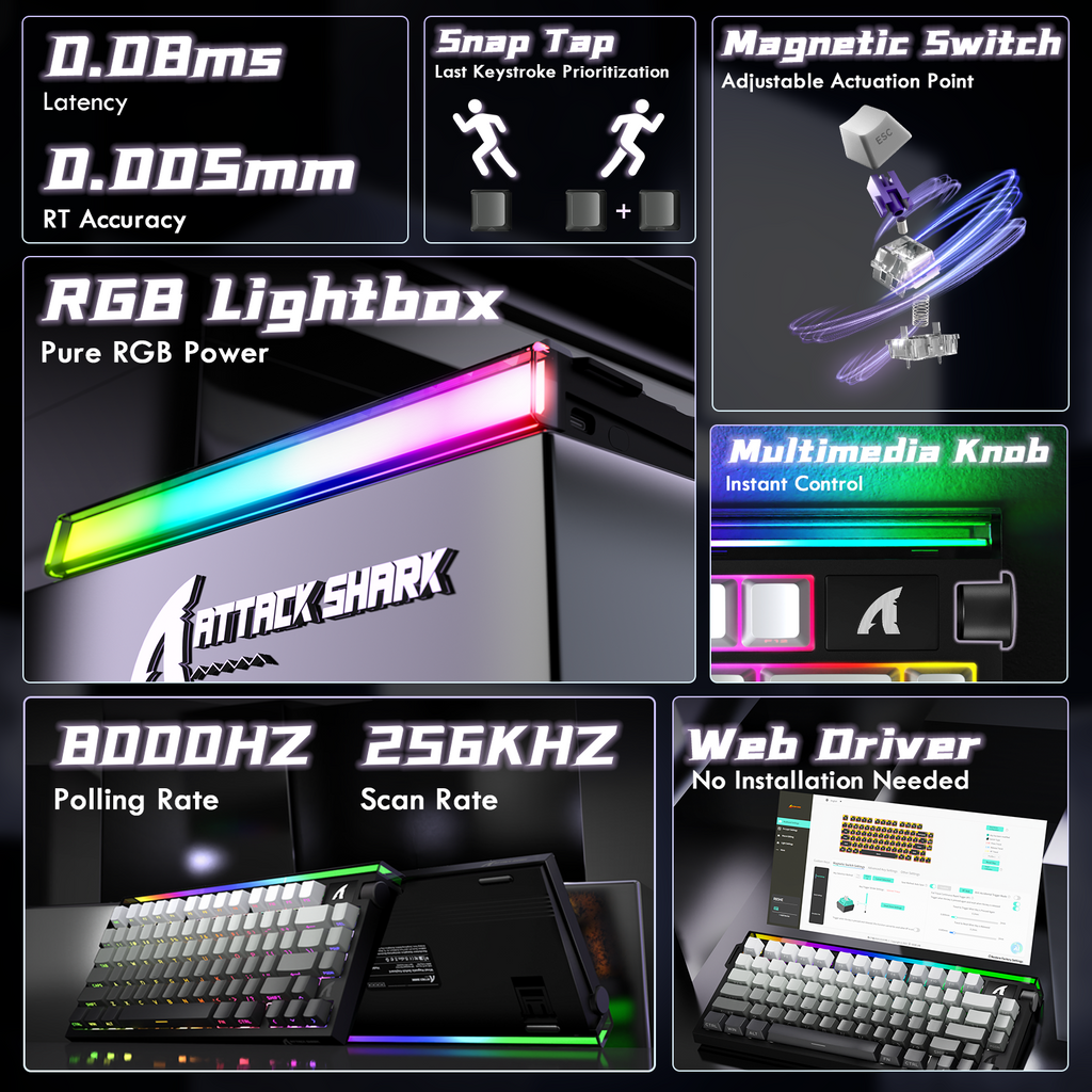 ATTACK SHARK Wired Hall Effect Keyboard