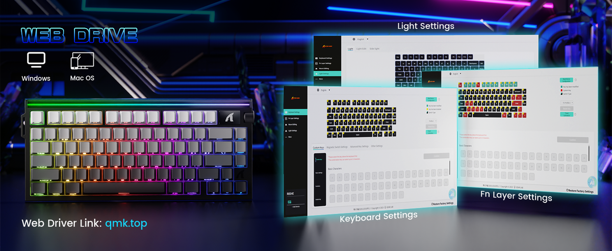 ATTACK SHARK Wired Hall Effect Keyboard