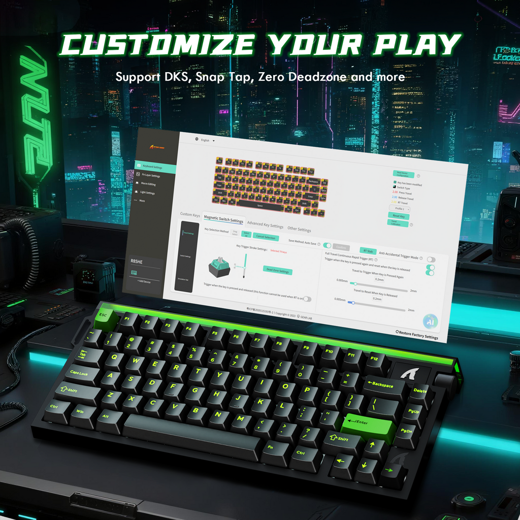 ATTACK SHARK Wired Hall Effect Keyboard