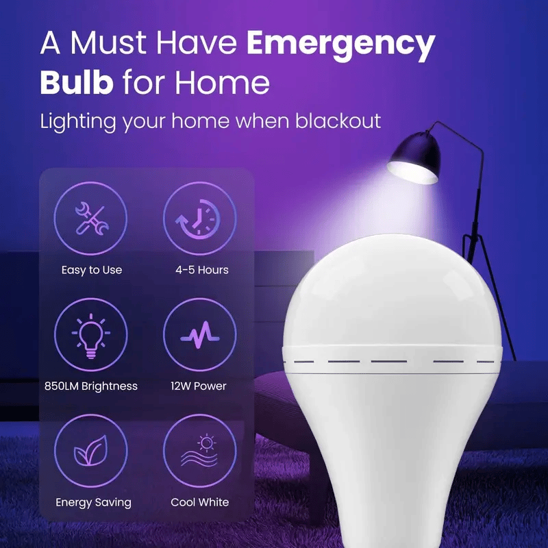 mysite Rechargeable Emergency LED Light Bulb