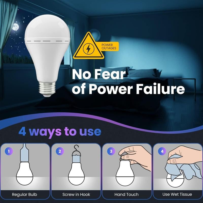 mysite Rechargeable Emergency LED Light Bulb