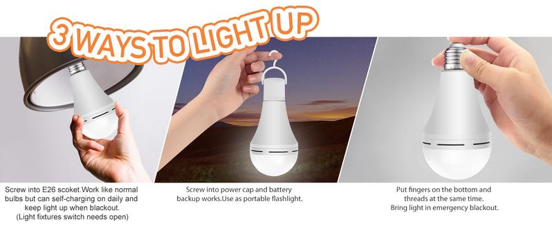 mysite Rechargeable Emergency LED Light Bulb