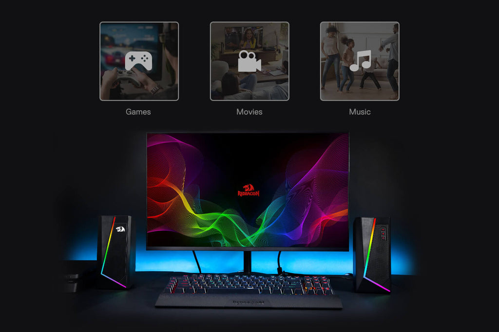 Redragon USB-Powered 2.0 Desktop Speakers