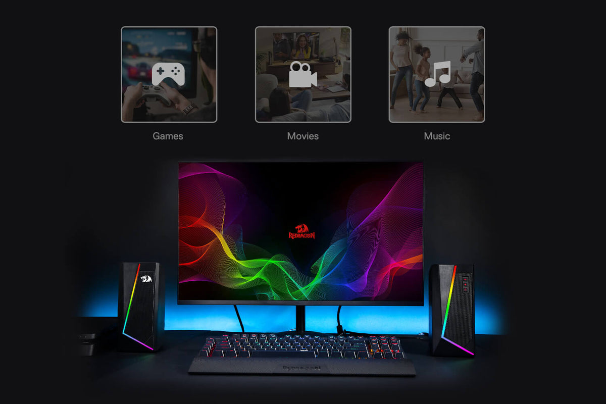 Redragon USB-Powered 2.0 Desktop Speakers