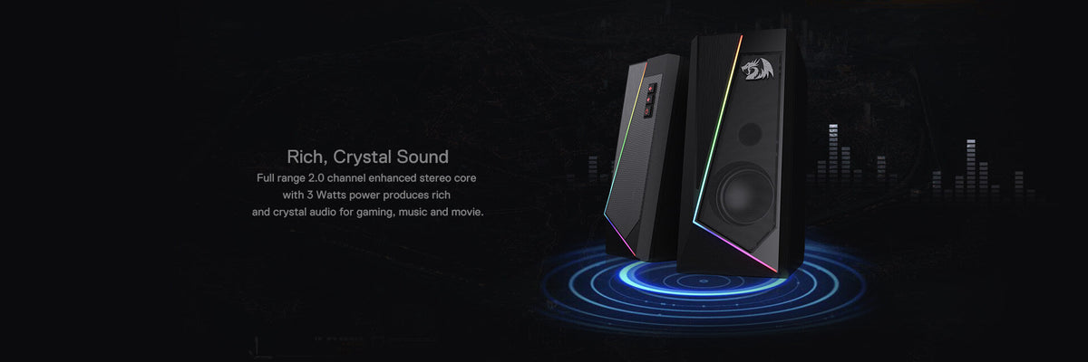 Redragon USB-Powered 2.0 Desktop Speakers