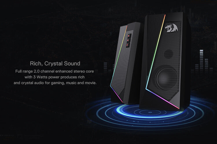 Redragon USB-Powered 2.0 Desktop Speakers