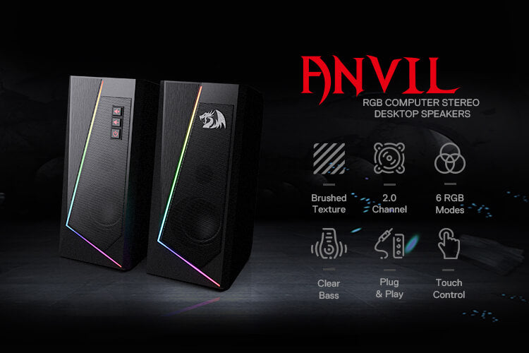 Redragon USB-Powered 2.0 Desktop Speakers