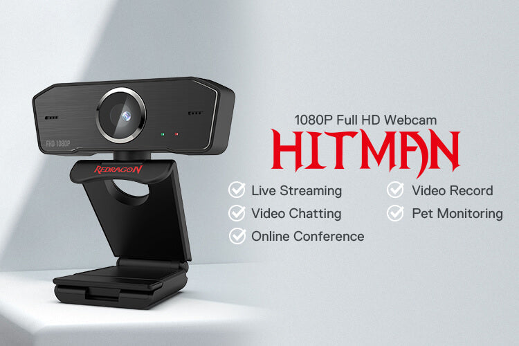 Redragon 1080p USB Fixed-Focus Webcam
