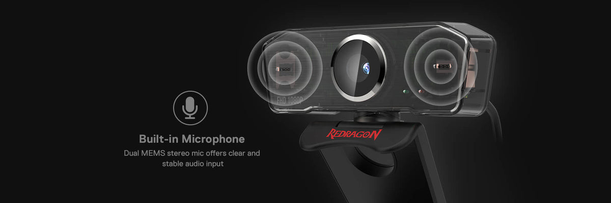 Redragon 1080p USB Fixed-Focus Webcam