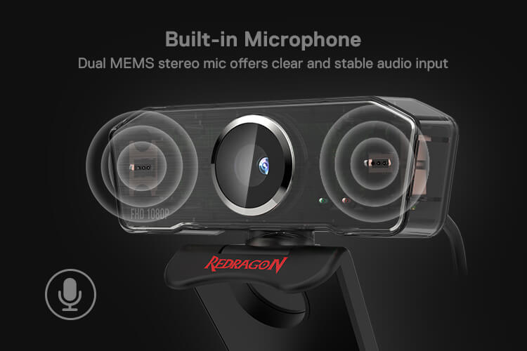 Redragon 1080p USB Fixed-Focus Webcam